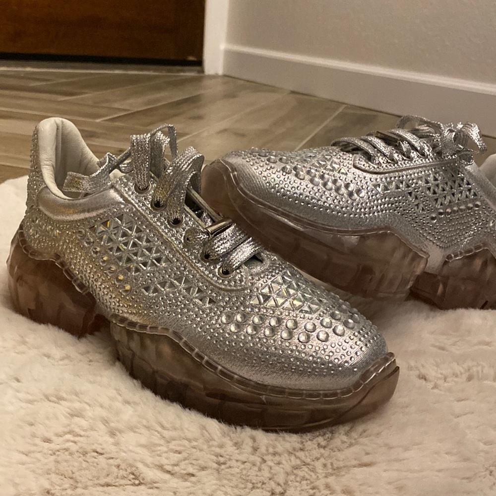 Crystal platform sneakers